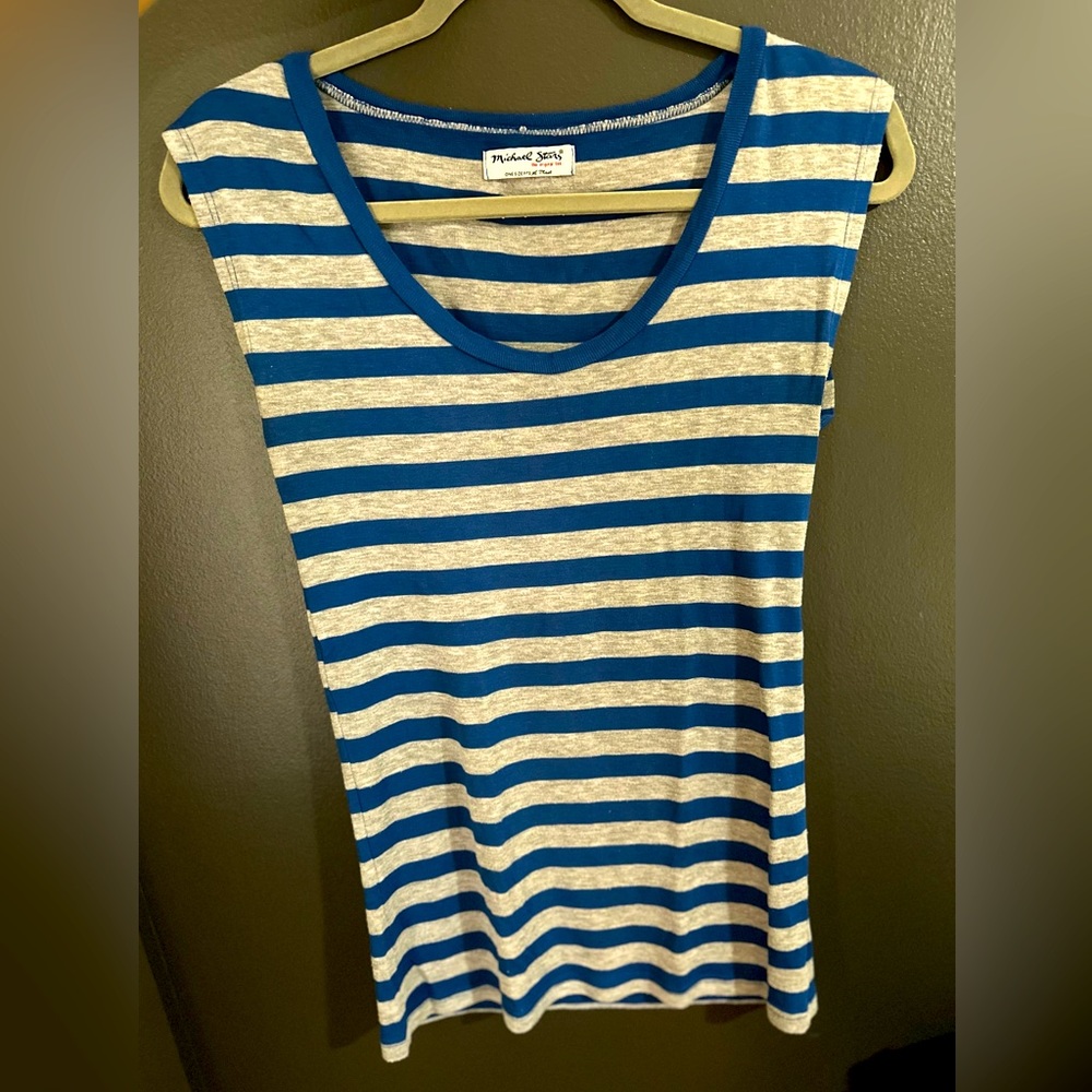 Michael Stars Blue & Grey Stripe Top One Size fits most